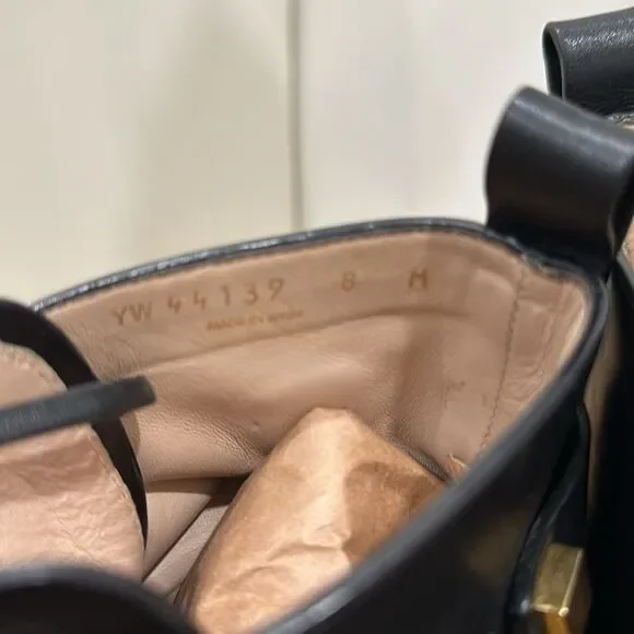 Stuart Weitzman Womens Black Leather Ryder Boots Gold Rockstud Lace Up Sz 8W - Picture 6 of 6